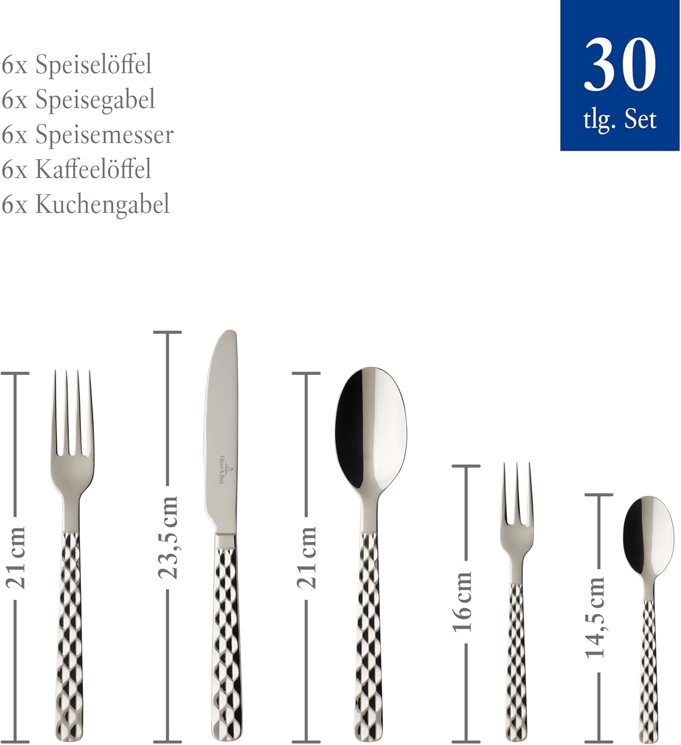 Villeroy & Boch - Boston set posate 30 pezzi, 6 persone Kitchen Naty Shop
