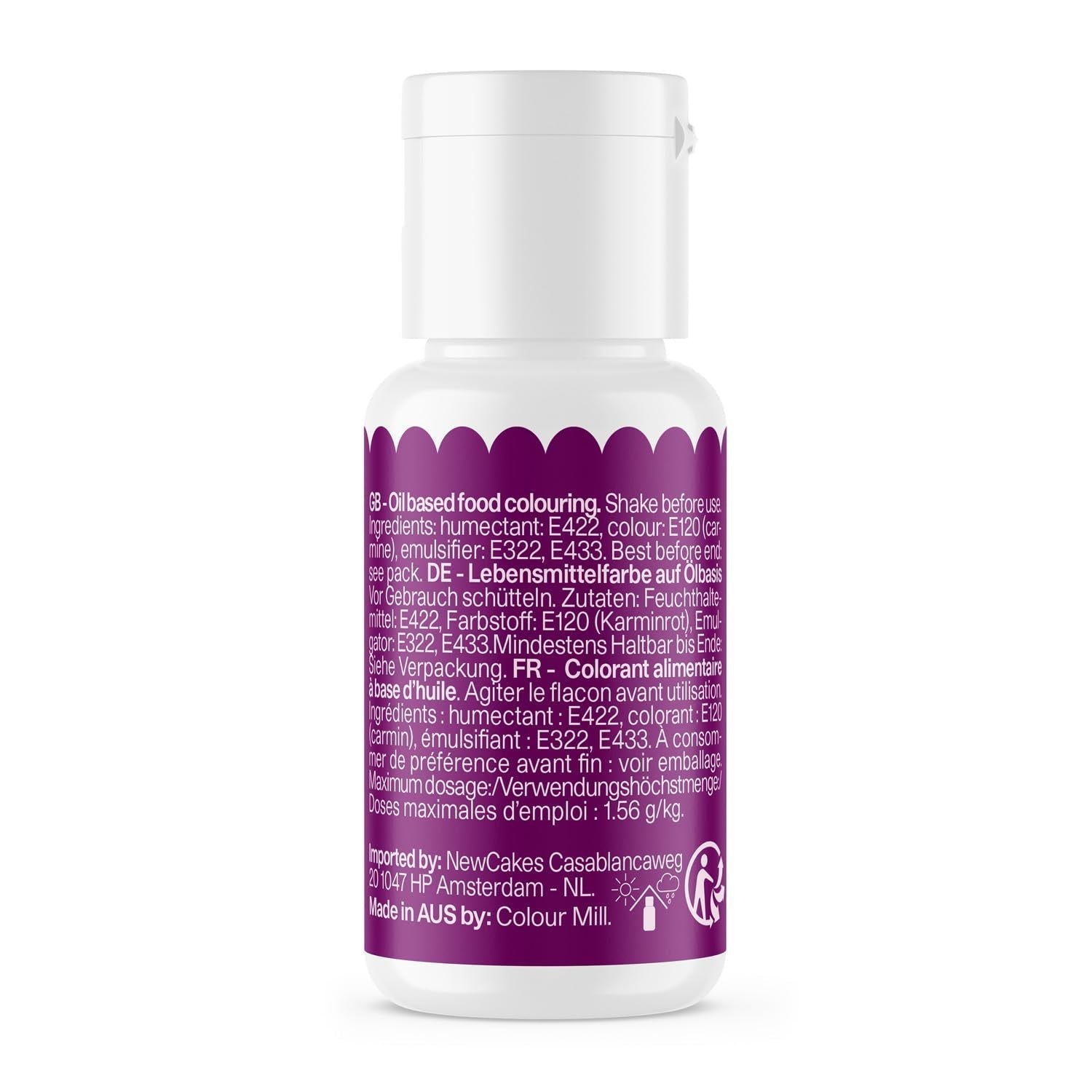 Colorante alimentare a base di olio d'uva Color Mill Oil Blend - Colorante alimentare per cioccolato, fondente, muffin, torte, dolci, amaretti - Colorante alimentare per decorare torte - 20 ml