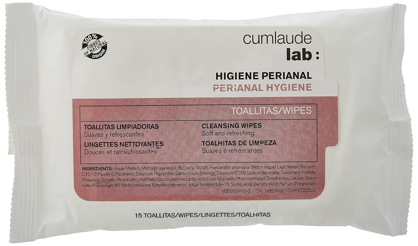 Lab - Perianal Wipes, Salviette umidificate per l'igiene perianale, Provitamina B5, idratanti, ipoallergeniche, senza parabeni e senza alcool, dermatologicamente testate - 15 pezzi