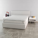 Biancheria da letto Italiana Elegante Topper Trapuntato, Bianco, Piumini e Trapunte Matrimoniali Naty Shop 160X195