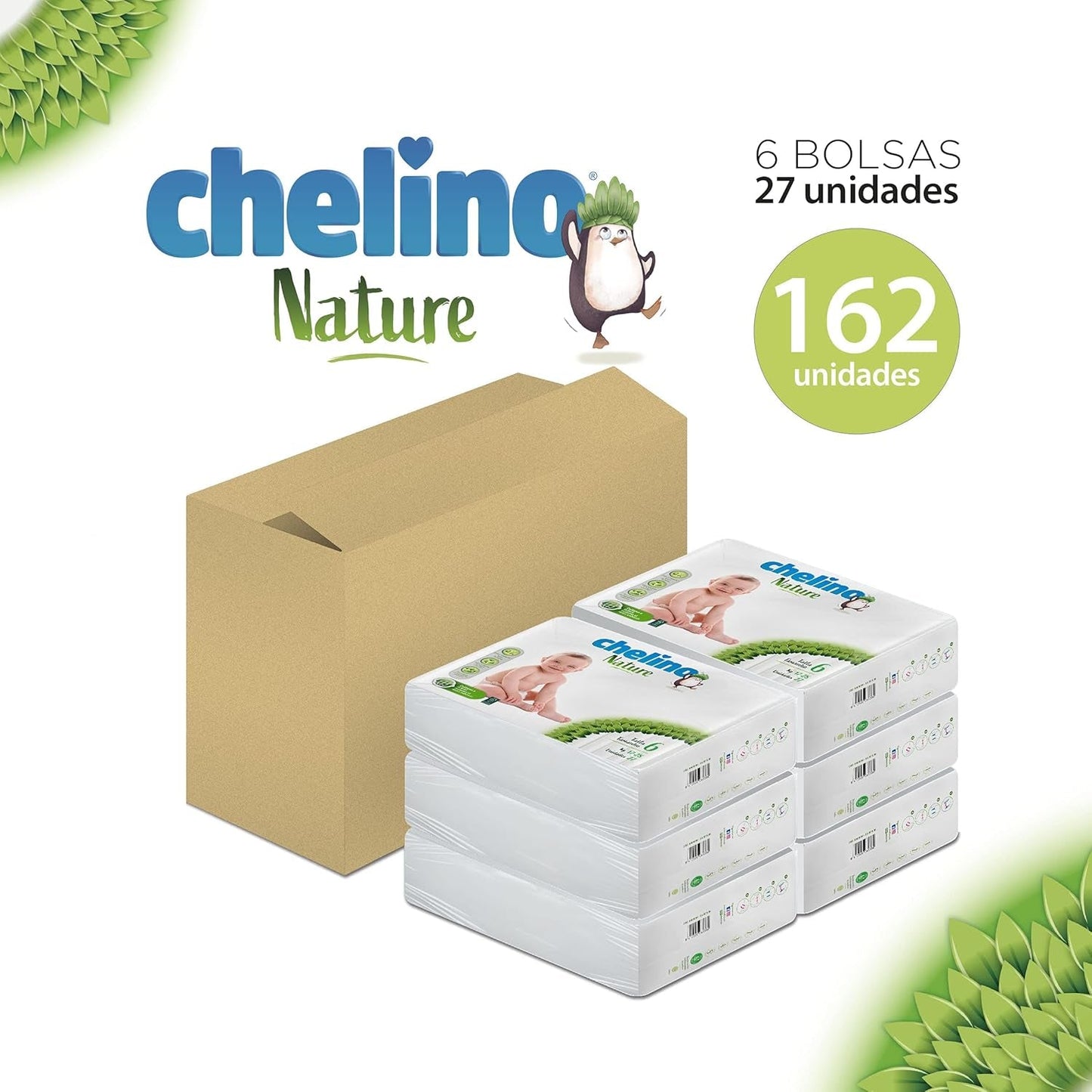 Pannolino per bambini Nature, taglia 6 (17-28 kg), 162 pannolini