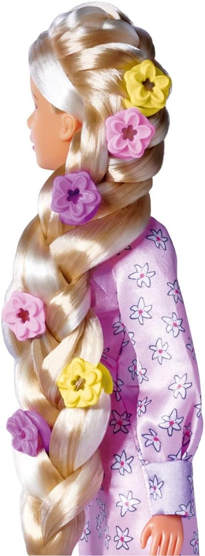 Simba 105733640 - Steffi Love Flower Hair, bambola con capelli extra lunghi, include 6 clip, accessorio treccia e pettine, 29 cm, dai 3 anni in su