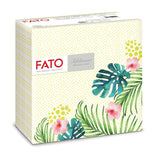 Fato - Tovaglioli carta dry, airlaid, effetto tessuto, confezione da 50 tovaglioli, 40X40 piegati in 4 formati, Decoro Tropicana