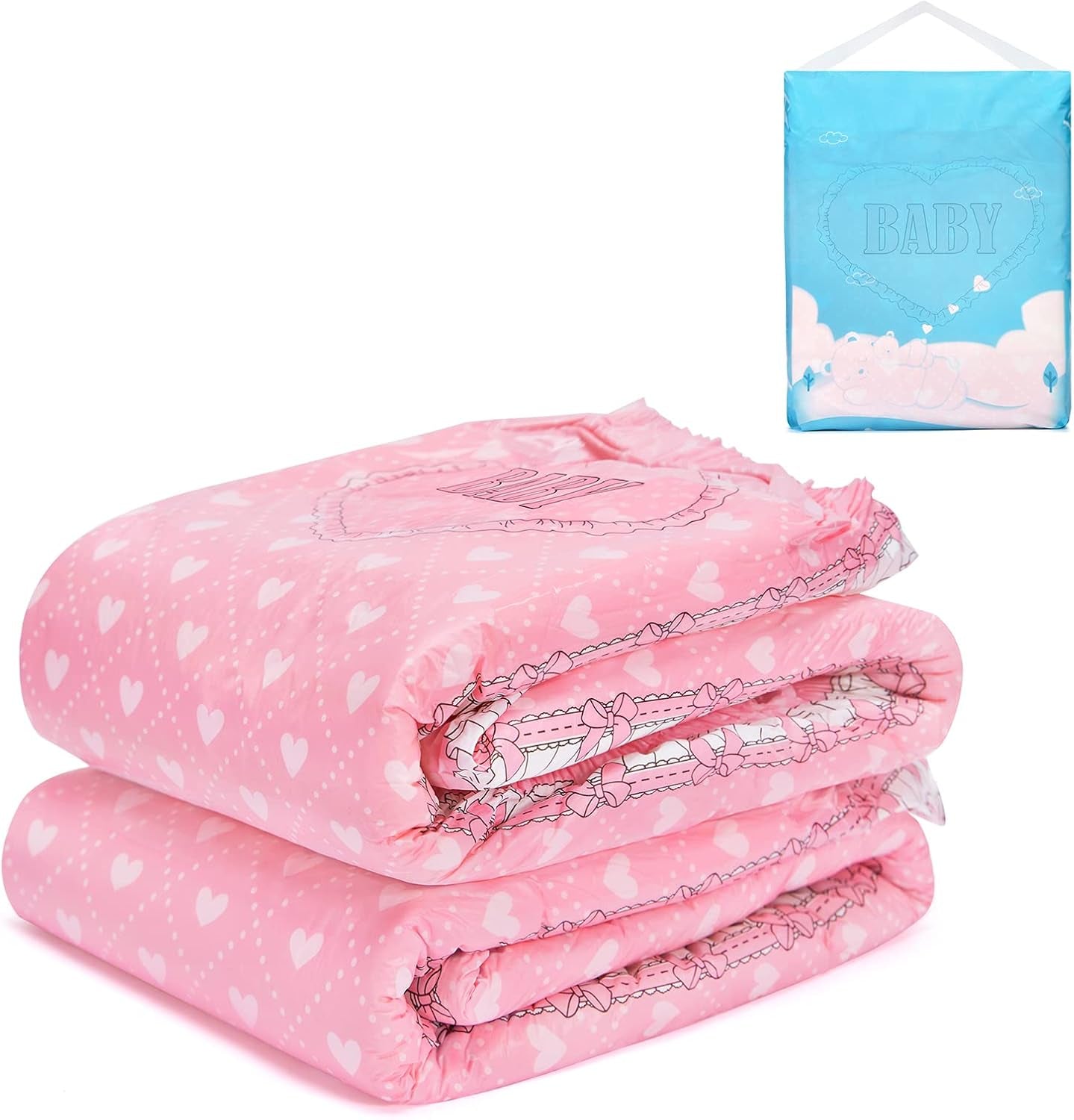 Pannolini stampati per adulti 5500-5800ml Confezione da 2 - Blushing Baby (M)