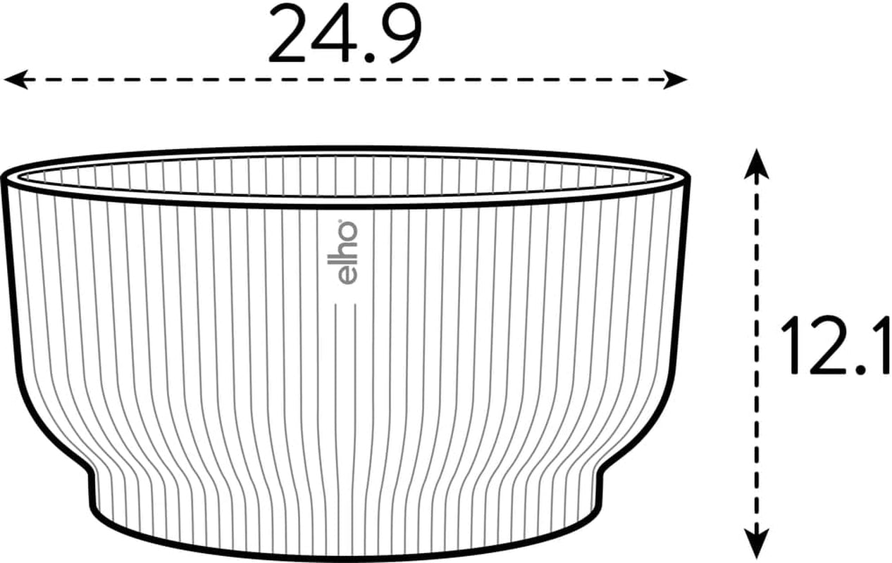 elho Vibes Fold Bowl 25 - Vasi da fiori per interni - 100% plastica riciclata - Ø 24,9 x H 12,1 cm - Bianco/Lino bianco