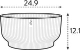 elho Vibes Fold Bowl 25 - Vasi da fiori per interni - 100% plastica riciclata - Ø 24,9 x H 12,1 cm - Verde/Ferngrün