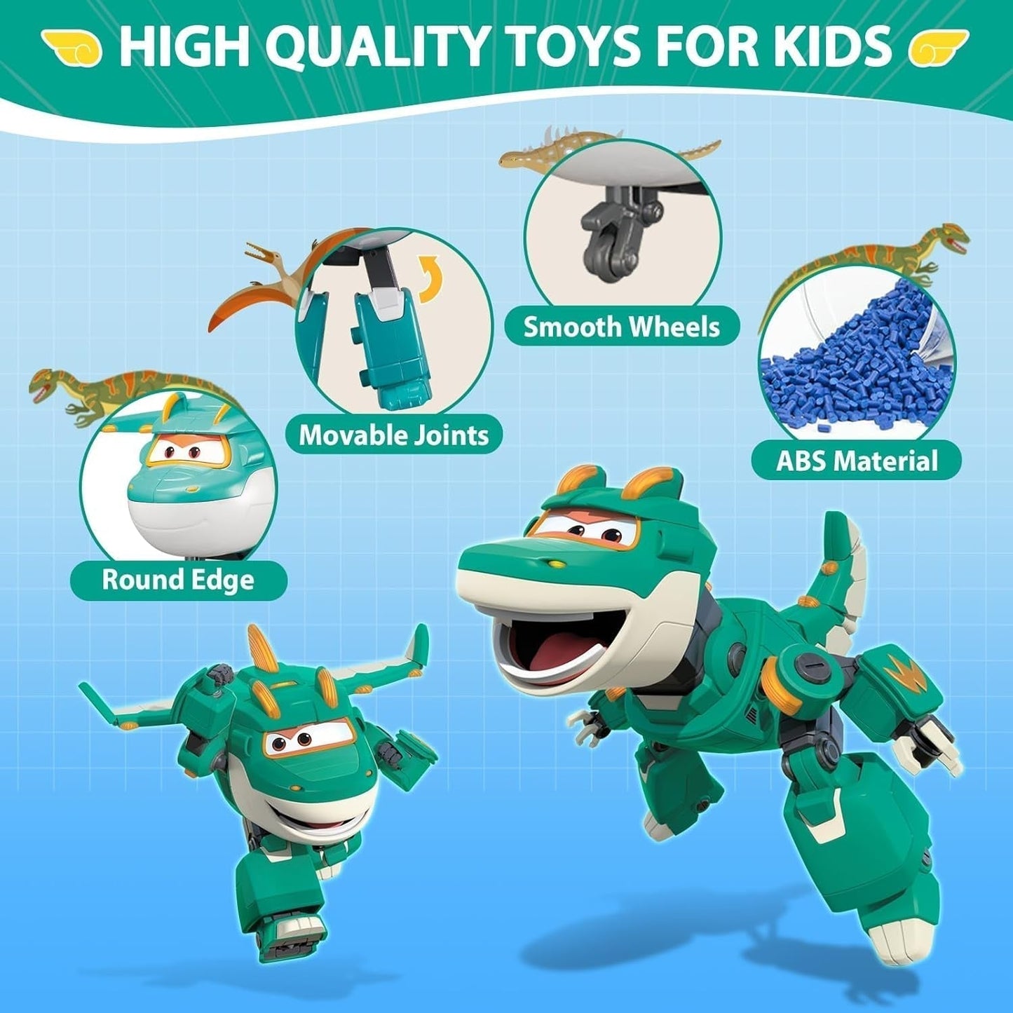 Super Wings Personaggi trasformanti da 5" Confezione da 2 Jett sovralimentato trasformante + Tino Giocattolo trasformatore per ragazzi e ragazze dai 3 anni in su Action Figure rosse Naty Shop