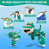 Super Wings Personaggi trasformanti da 5" Confezione da 2 Jett sovralimentato trasformante + Tino Giocattolo trasformatore per ragazzi e ragazze dai 3 anni in su Action Figure rosse Naty Shop