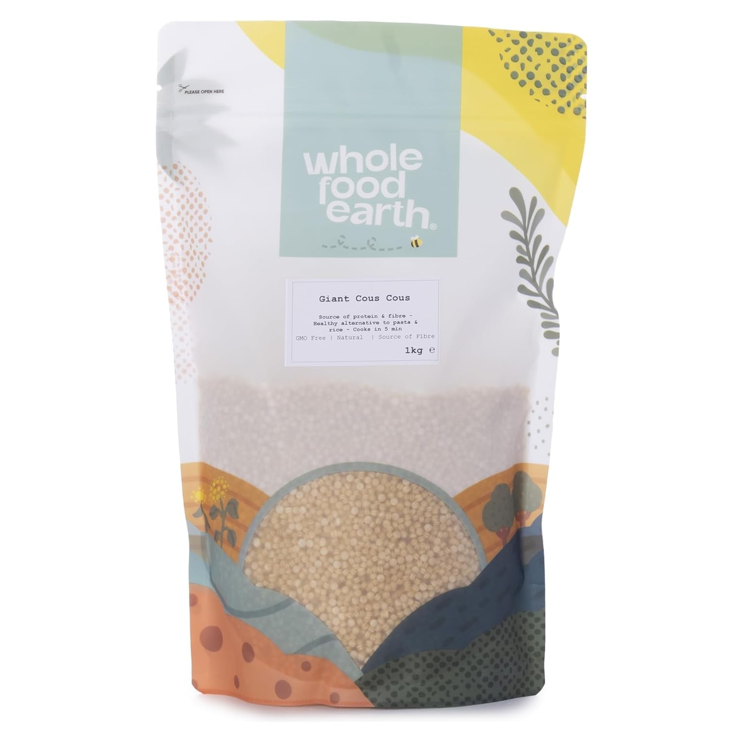 Couscous gigante terrestre integrale 1kg | Non OGM | Naturale | Fonte di fibra