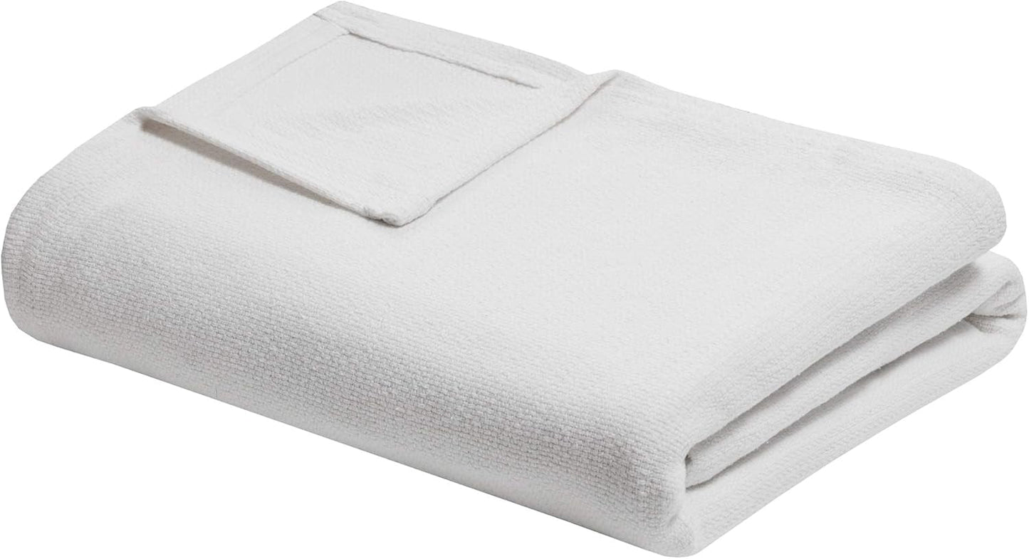 Coperta in cotone vimini Freshspun Madison Park Twin Letti e coperte grigie Madison Park Color crema Twin