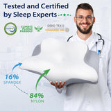 HOMCA Cuscino Collo, Cuscino ergonomico in Memory Foam Fodera per cuscino rinfrescante 3D per posizione supina, laterale o prona, 62 X 41 X 9,5/12,5 Cm Cuscini ortopedici cervicali Naty Shop