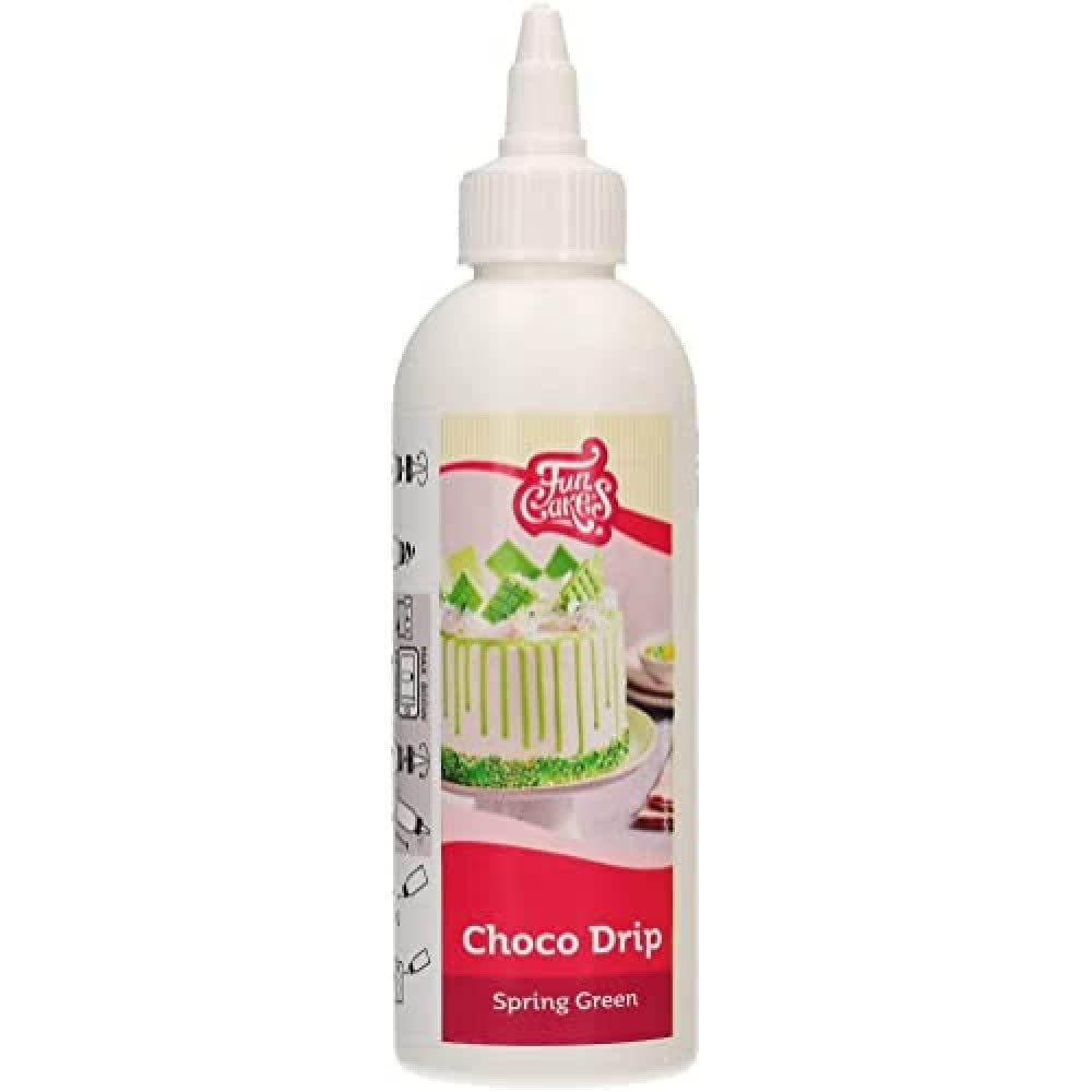 Funcakes Choco Drip Spring Green (Verde): Köstlicher Gesmack, Einfach Zu Verbenen, Perfekt Für Tropfkuchen, Drip Gesmack Nach Schokolade. Wiederverschließbare Packung 180 G. Miscela per panificazione e cottura Naty Shop Default Title