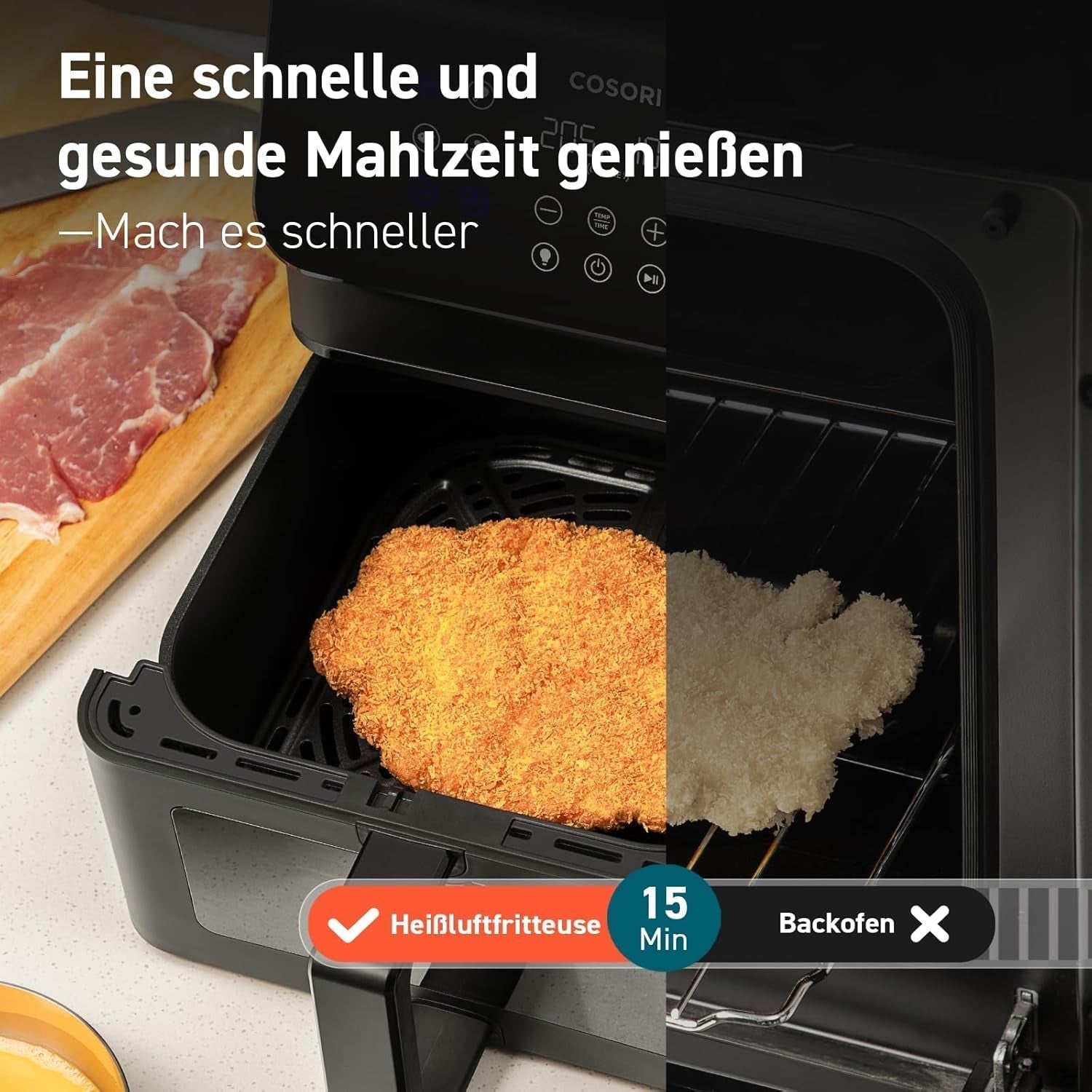 COSORI Friggitrice ad Aria Calda Airfryer, Friggitrice ad Aria XXL 12 in 1 da 6,2 L, Friggitrice ad Aria Calda con Finestra di Visualizzazione e Promemoria di Mescolamento, 80 Ricette Elettrodomestici Naty Shop