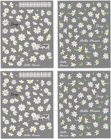 Adesivi per unghie Margherite bianche in rilievo 5D Adesivi per unghie Fiori Adesivi autoadesivi in ​​lamina di fiori Adesivi per nail art Margherite Accessori per la decorazione delle unghie Adesivi di design floreale Nail Art