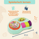 B. giocattoli - Gioco per bambini per seggiolone - Gioco a ventosa con musica, luci, suoni - Gioco sensoriale - Gioco di attività motoria per bambini - dai 6 mesi - Whirly Pop Baby Toys Naty Shop