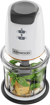 Kenwood Easychop CHP61.000WH, Zerkleinerer Mit Vier Klingen, Schüssel 0.5 L, Druckantrieb, 2 Geschwindigkeiten, Rutschfester Ring, Spülmaschinenfest, Eisbrecher, 500 W, Weiß Kitchen Naty Shop