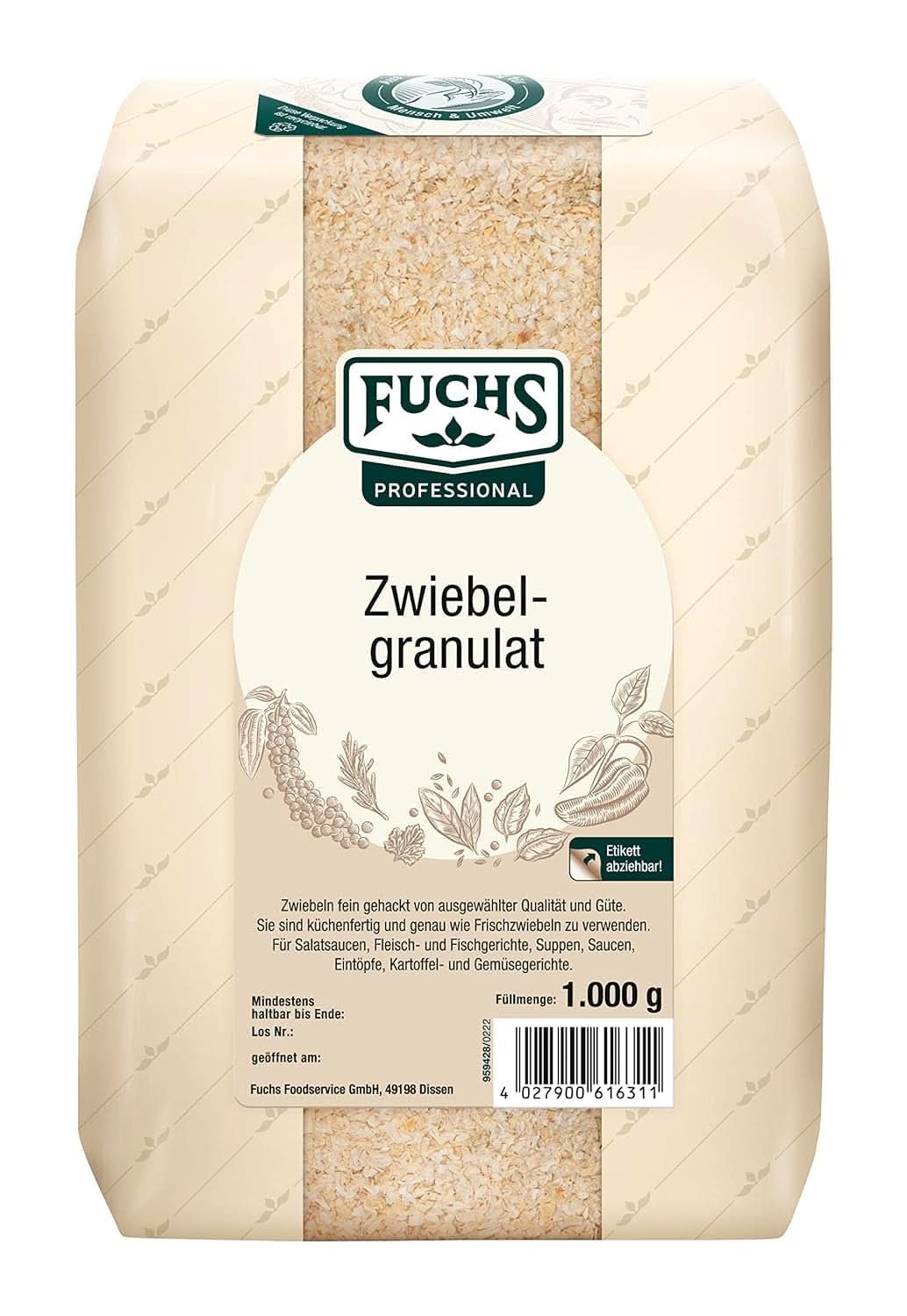 Granulato di cipolla Fuchs Professional, 1 Kg Spezie Naty Shop