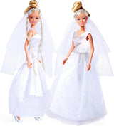 Simba 105733414 - Abito da sposa Steffi Love, 2 modelli assortiti, Viene fornito un solo articolo, Bambola con un bellissimo abito da sposa, 29 cm, Età 3+
