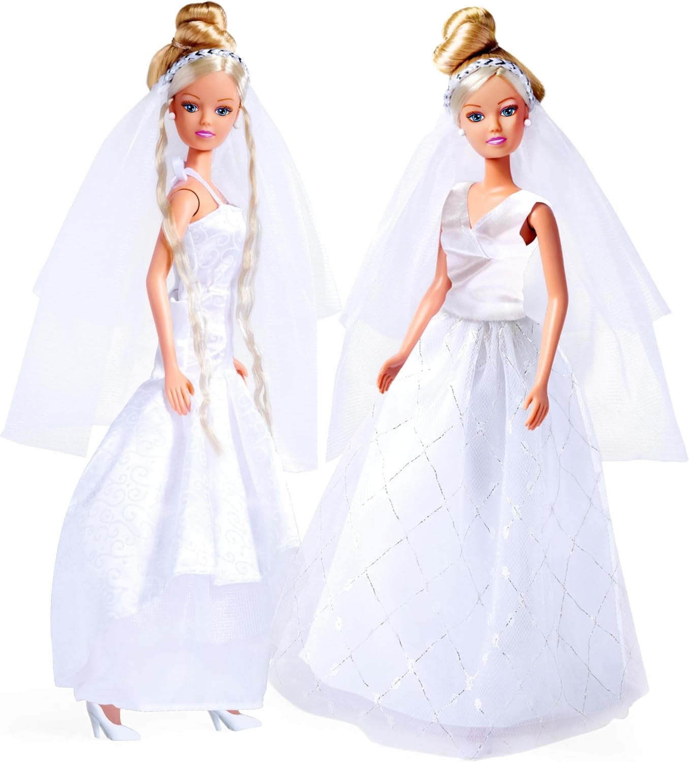 Simba 105733414 - Abito da sposa Steffi Love, 2 modelli assortiti, Viene fornito un solo articolo, Bambola con un bellissimo abito da sposa, 29 cm, Età 3+