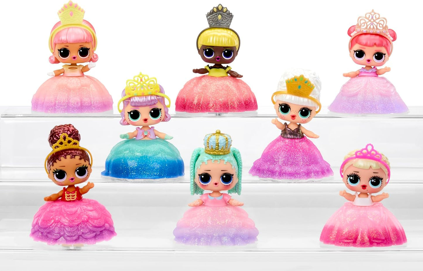 LOL Sorpresa! Princess Tots - Include 1 bambola, confezione corazzata, 2 colori per creare un abito da principessa, 8 bambole da collezionare