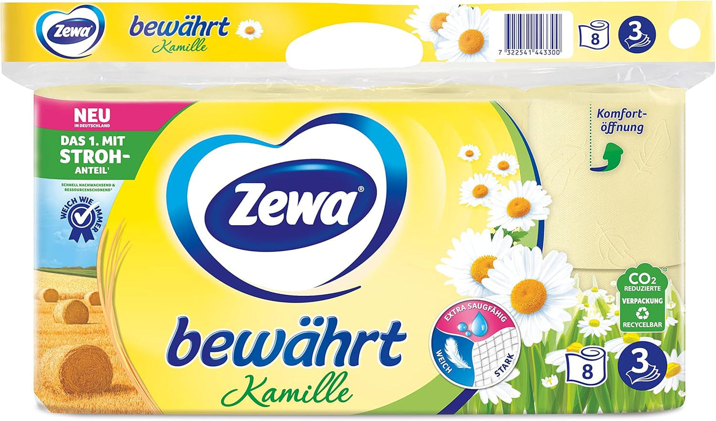 Carta igienica Zewa Proven Camomilla con cannuccia 7X 8 rotoli
