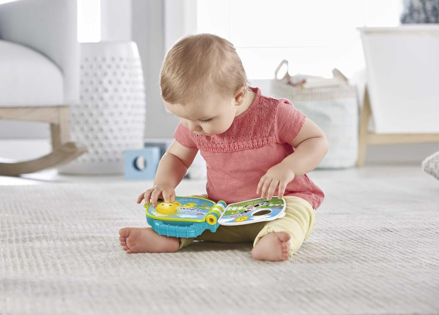 Fisher-Price Libro dei Canti Musicali degli Amici degli Animali | Giocattolo per bambini da 6 mesi, 1 anno per ragazze e ragazzi | Giocattolo per bambini | Libro di musica con suoni ed effetti luminosi | Giocattolo educativo (tedesco), GFP29 Jucarii Bebe Naty Shop