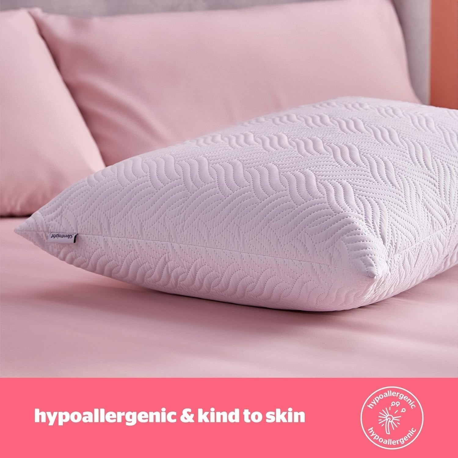 Silentnight Ultimate Pillow - Cuscino da letto morbido e di supporto con fodera trapuntata di lusso Pinsonic Soft Touch, lavabile in lavatrice e ipoallergenico per chi dorme sulla schiena e sul fianco, 1 pezzo di cuscini standard Naty Shop
