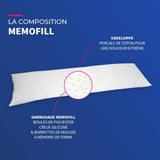 Bleu Calin Spugna piatta in memory foam e fibra di poliestere, bianca 160 X 40 cm Naty Shop cuscini standard