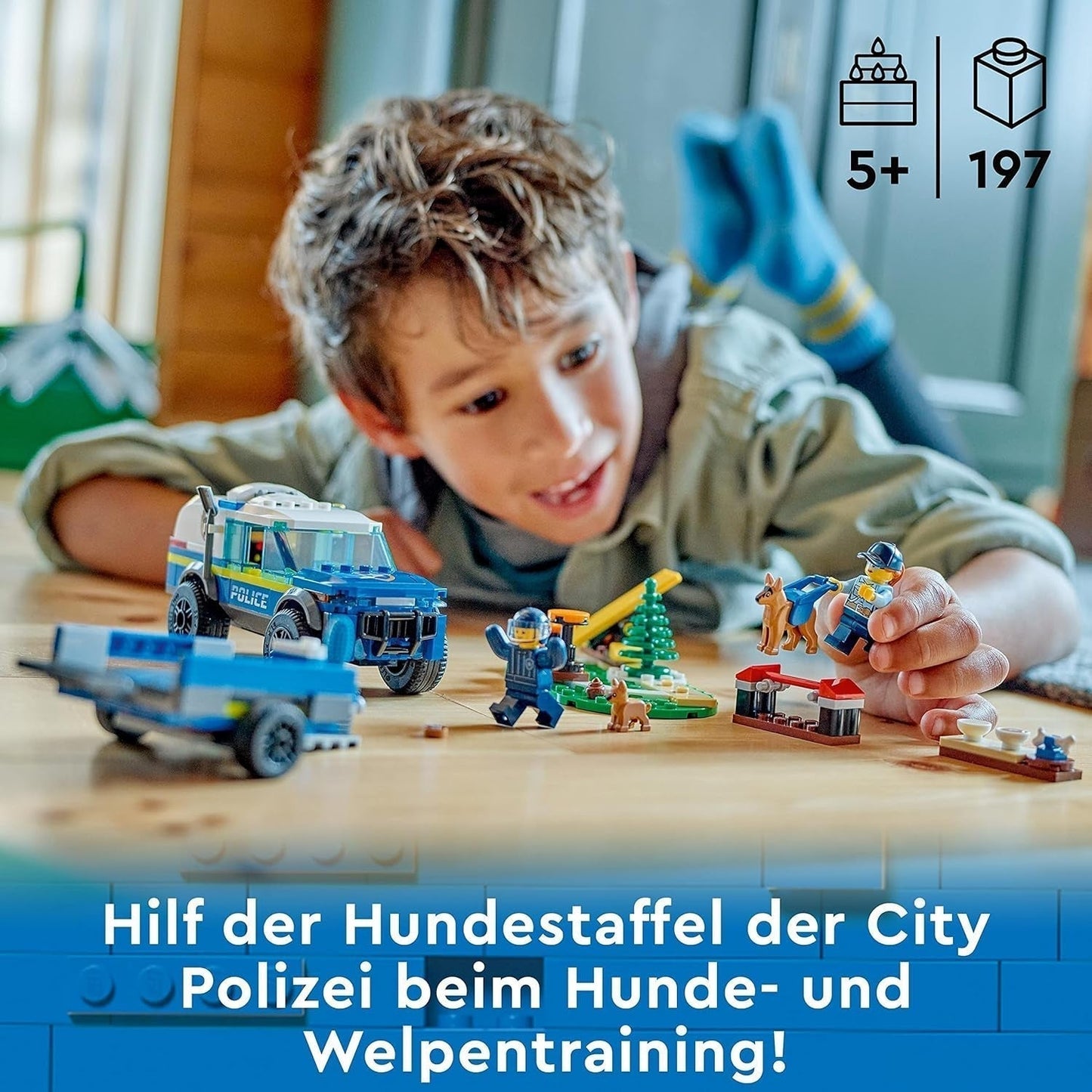 LEGO City 60369 Addestramento mobile del cane della polizia, auto della polizia giocattolo con rimorchio, personaggi di cani e cuccioli, set di animali per bambini dai 5 anni in su Set di costruzione Besuche den LEGO-Store