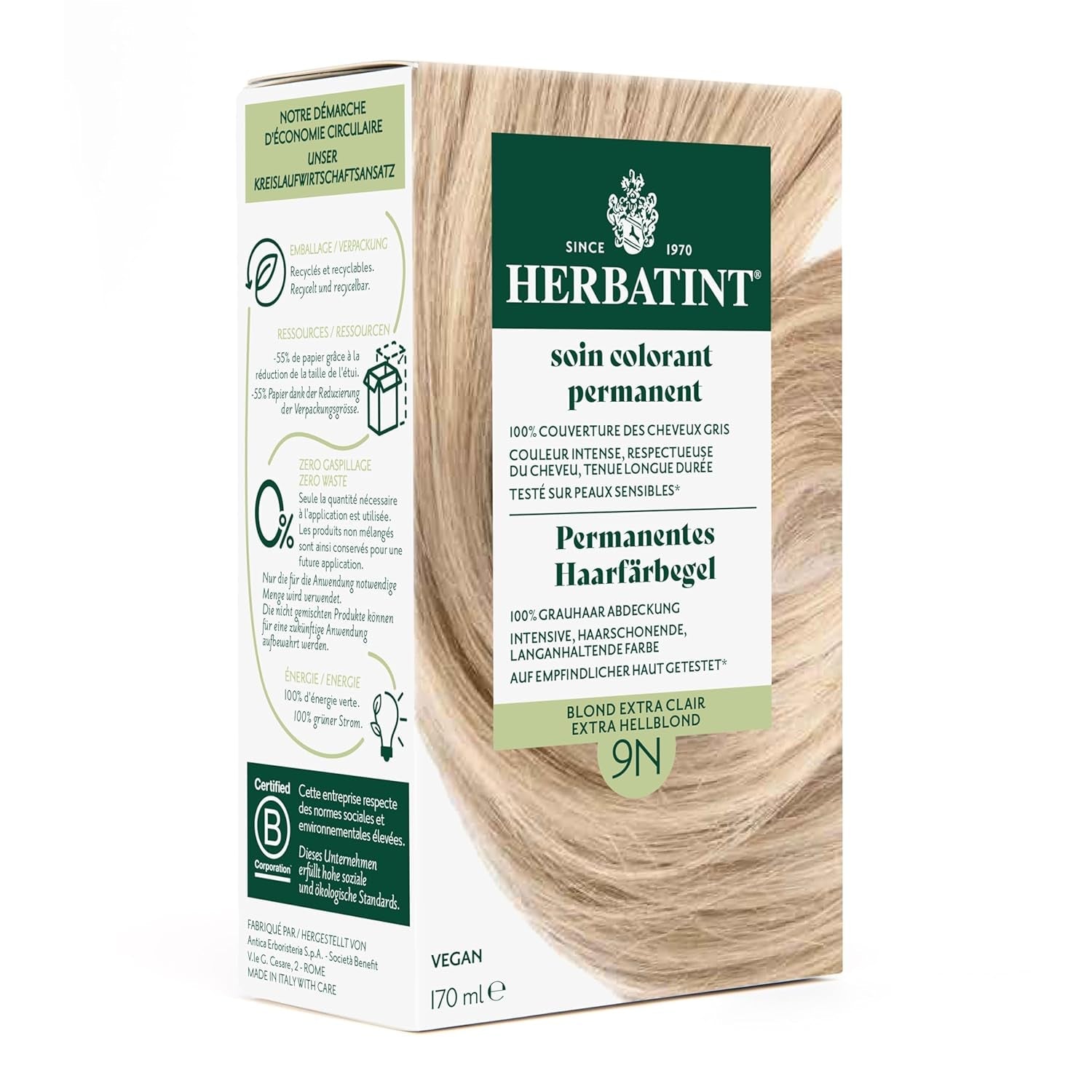 Gel Colorante Permanente Per Capelli 6N Biondo Scuro - 170ml I Senza Ammoniaca, Copertura Al 100% Dei Capelli Grigi I Testato su Pelli Sensibili, Con 8 Estratti Vegetali Naty Shop Tinture Per Capelli 9N Biondo Molto Chiaro