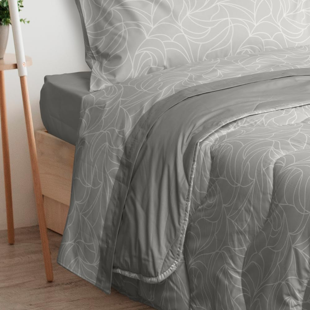 Foppapedretti Notte & Natura Pearl Wave copripiumino matrimoniale, fodera 100% cotone, made in Italy Piumini e trapunte Naty Shop