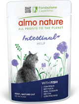 Almo Nature Functional - Intestinal Help - Alimento umido per gatti adulti e maturi con intestino sensibile - con pesce - sostiene il microbioma - 70 g (confezione da 30)