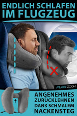 FLOWZOOM AIR Cuscino cervicale gonfiabile con cappuccio - Cuscino cervicale da aereo - Cuscino da viaggio - Cuscino cervicale da viaggio gonfiabile rapido - Cuscino aereo - Cuscino da viaggio - Cuscino cervicale per adulti (Grigio) Cuscini ortopedici cervicali Naty Shop