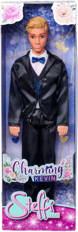Simba 105733629 - Steffi Love Kevin L'affascinante bambola da gioco indossa un abito elegante con papillon e gilet, 30 cm, da 3 anni in su, bambole blu Naty Shop