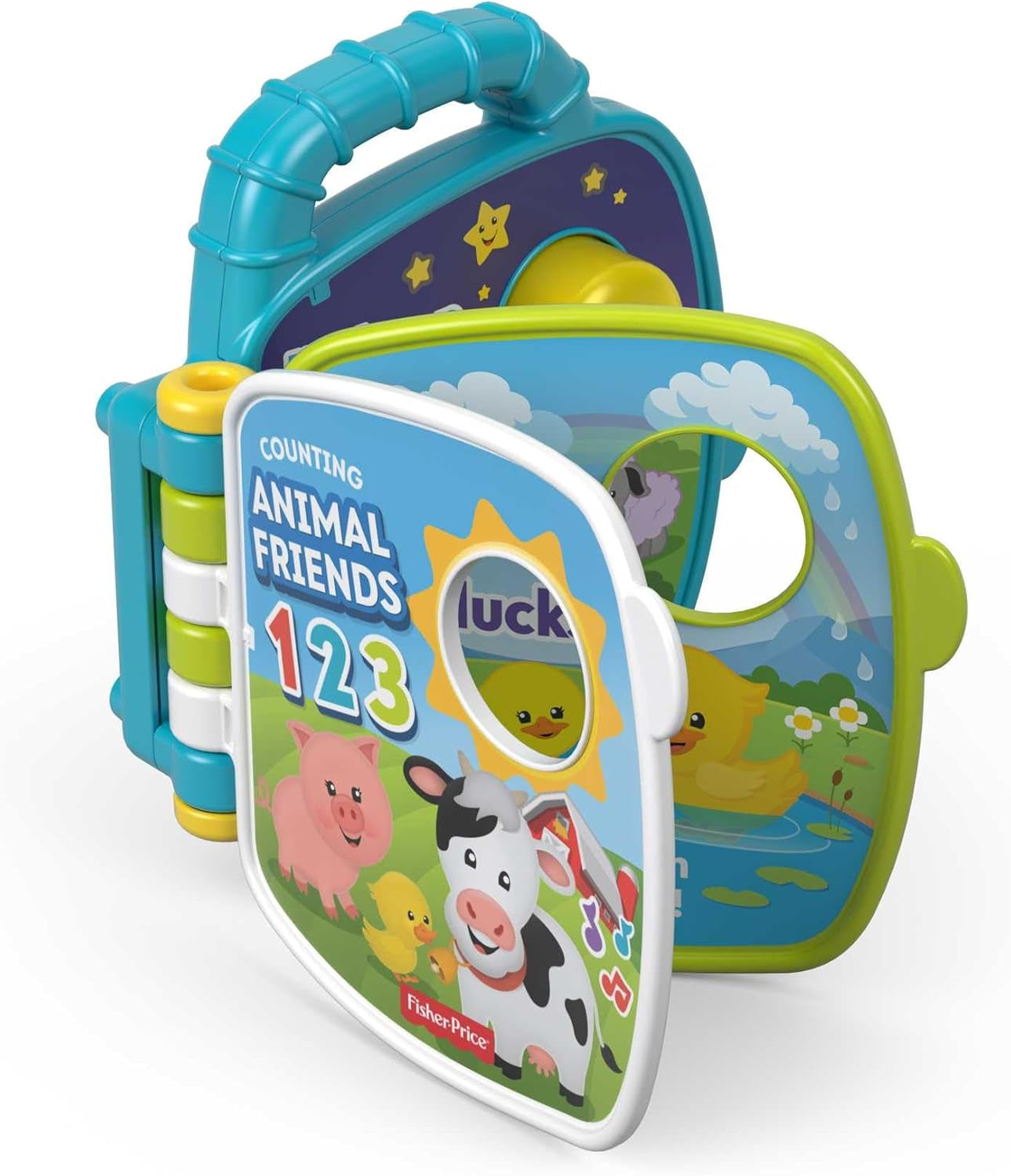 Fisher-Price Libro dei Canti Musicali degli Amici degli Animali | Giocattolo per bambini da 6 mesi, 1 anno per ragazze e ragazzi | Giocattolo per bambini | Libro di musica con suoni ed effetti luminosi | Giocattolo educativo (tedesco), GFP29 Jucarii Bebe Naty Shop