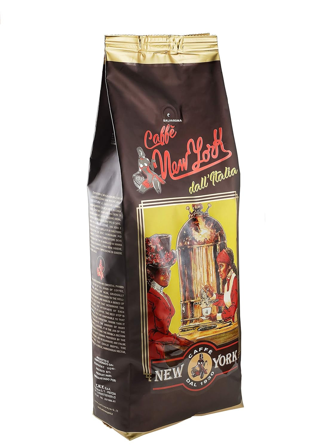 Caffè New York - EXTRA P - Caffè in grani, gusto forte e deciso, Arabica e Robusta, da macinare, espresso italiano, miscela bar - qualità premium dal 1930 - 1 kg, in grani