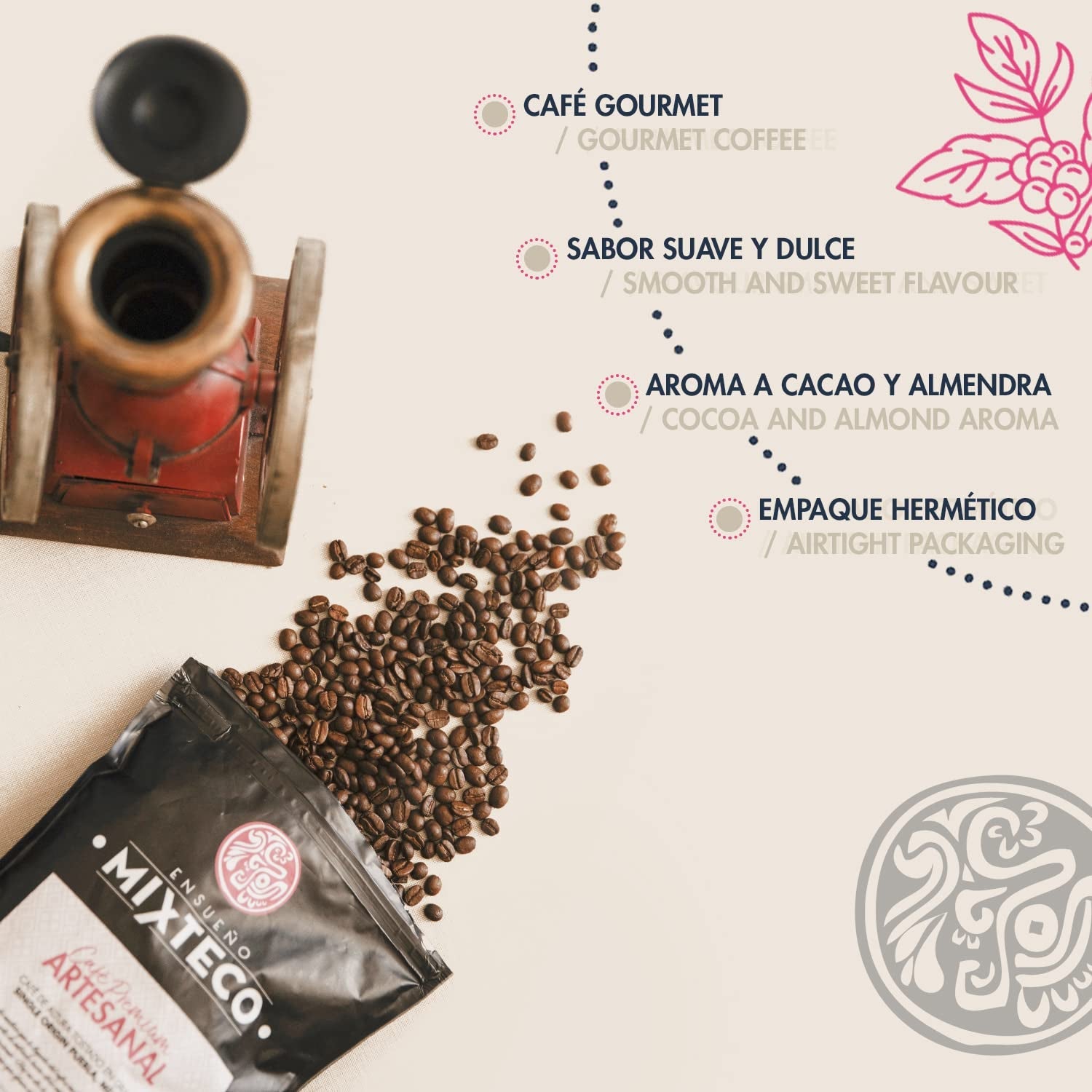 Chicchi di caffè Arabica tostati | 500 g con sentori di cacao e mandorle | Da una torrefazione tradizionale | Gusto delicato