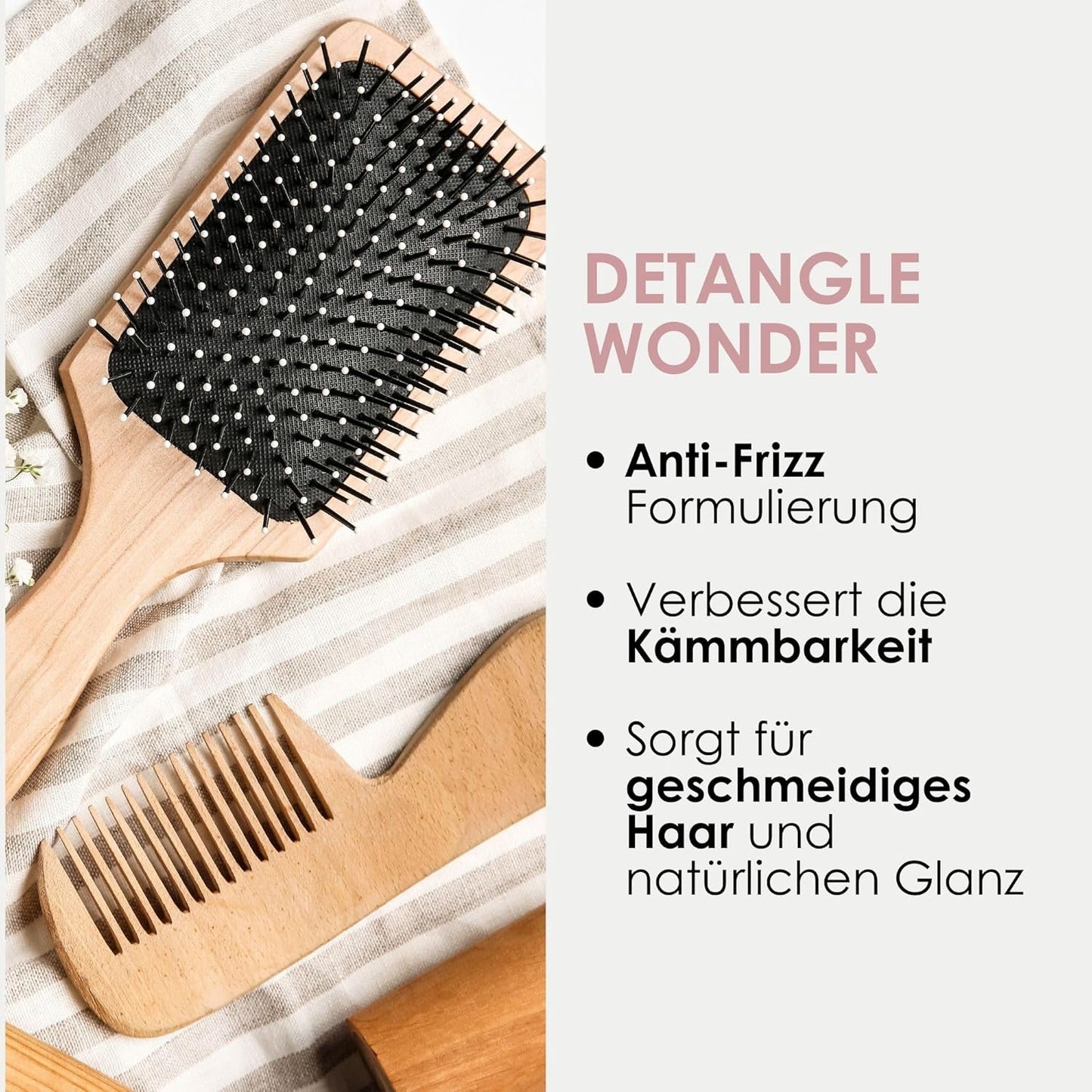 Jean & Len Knot Remover 2-Phase Leave-In Conditioning Spray, adatto a tutti i tipi di capelli, districa i capelli e migliora la pettinabilità, profumo fresco, districante, senza siliconi e parabeni, vegan, 100ml Prodotti districanti Naty Shop