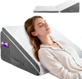 Cuscino in piuma per letto e divano, L50xP50xH26 Cuscino da lettura doppio con fodera lavabile, memory foam, per russare e per un maggiore comfort nella zona del collo e della schiena