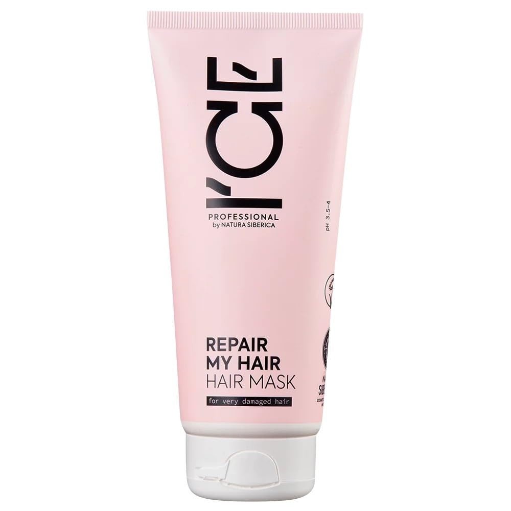ICE Professional by Natura Siberica Repair My Hair Mask - Maschera riparatrice intensiva per capelli danneggiati - Con cedro siberiano e PRO-cheratina - 200 ml Naty Shop Maschera Capelli Colorati 200 Ml (1 confezione)