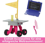 Barbie per il 65° compleanno e 10 accessori, set da astronauta per bambola bruna, rover con ruote, casco spaziale con visiera cambiabile e altro ancora, HRG45