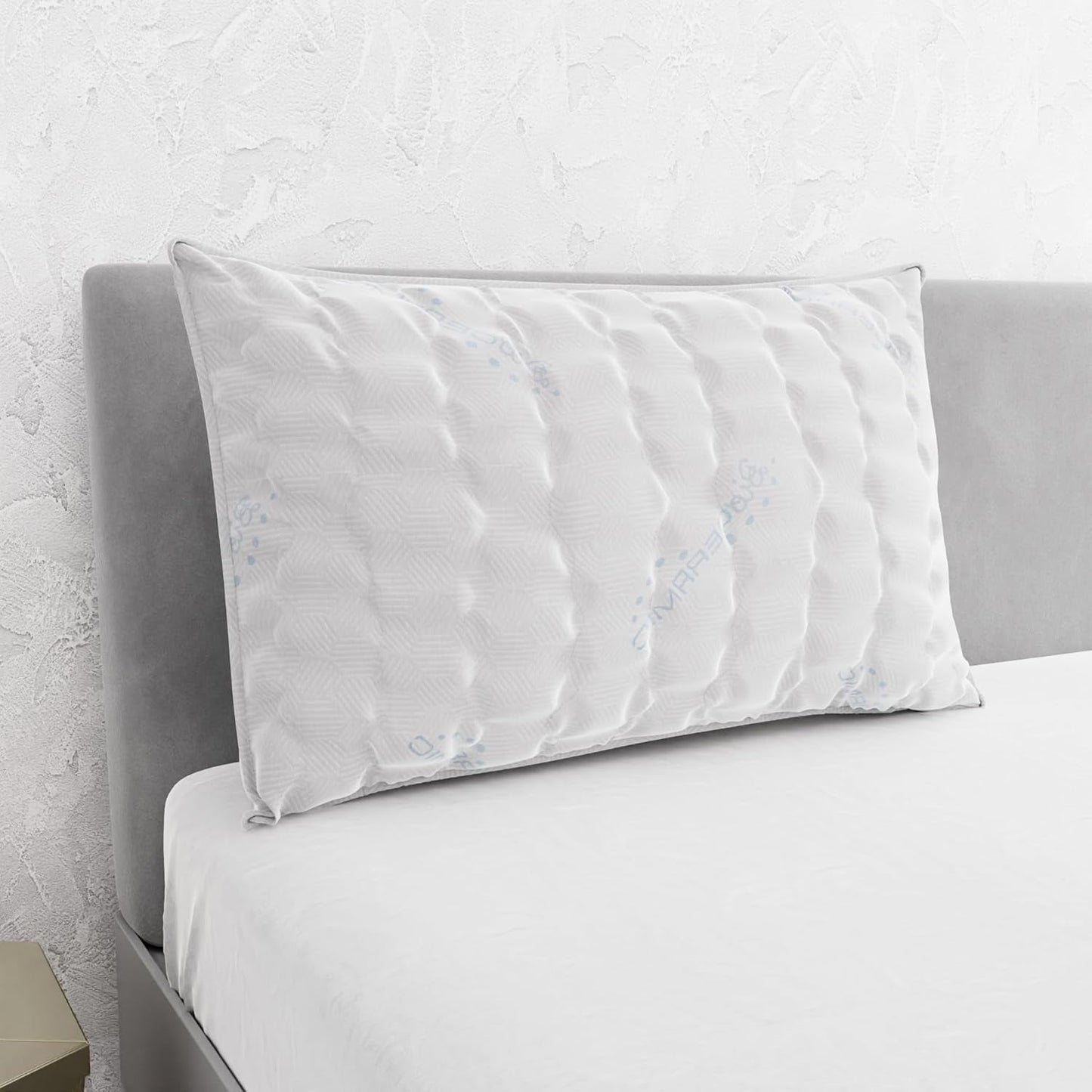Biancheria da letto italiana MB Home Italia, cuscino, bioceramica, grigio chiaro, 45 x 75 cm Naty Shop cuscini standard
