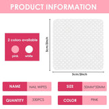 330 Stück Fusselfrei Nägel Wattepads, Fusselfreie Nageltücher, Nagel Wischtücher Wattepads, Nagelleck Entfernen Für Cleaner Gelnägel Nail Wipes Pads (Bianco)