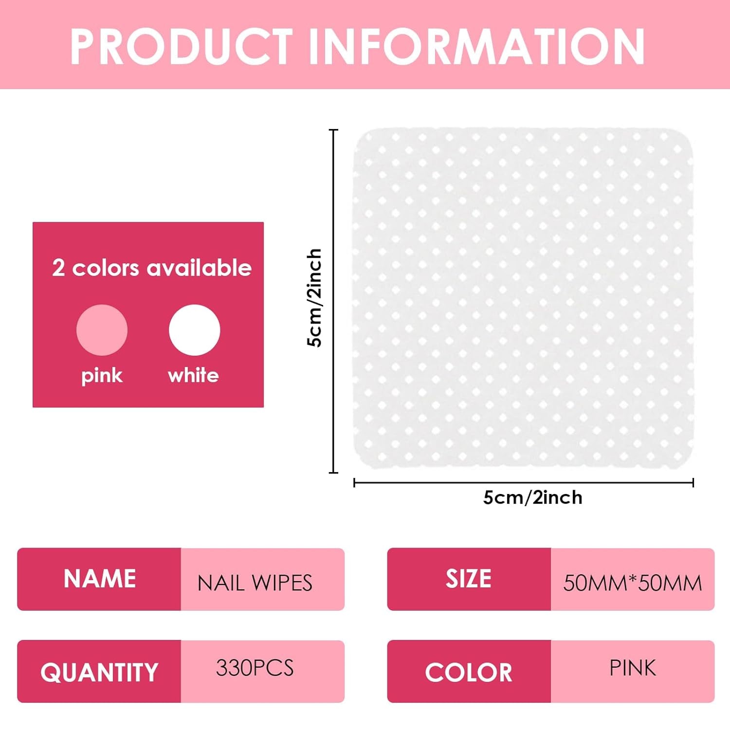330 Stück Fusselfrei Nägel Wattepads, Fusselfreie Nageltücher, Nagel Wischtücher Wattepads, Nagelleck Entfernen Für Cleaner Gelnägel Nail Wipes Pads (Bianco)