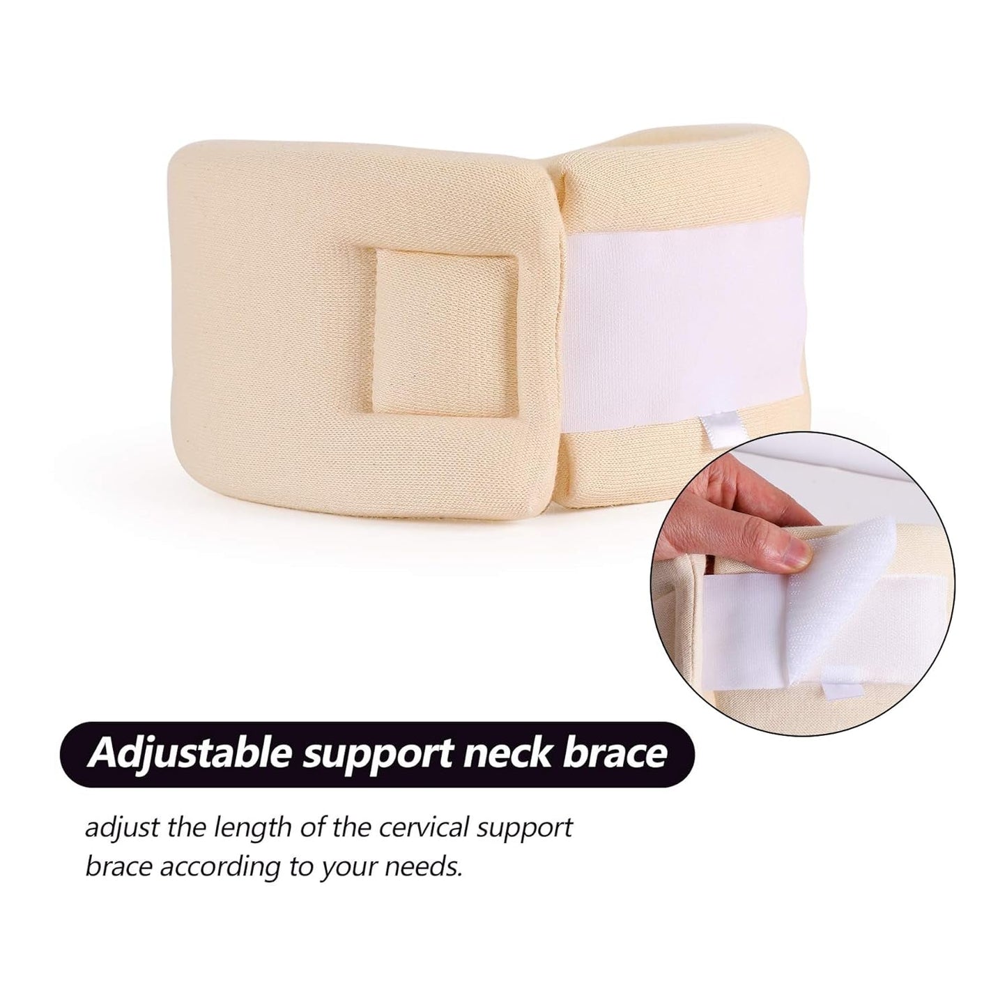 RESTCLOUD Supporto per il collo in morbida schiuma, Collare universale, Supporto per il collo regolabile per il sonno - Allevia il dolore al collo (Bianco, Collare profondo 6,4 cm, M) Cuscini ortopedici cervicali Naty Shop