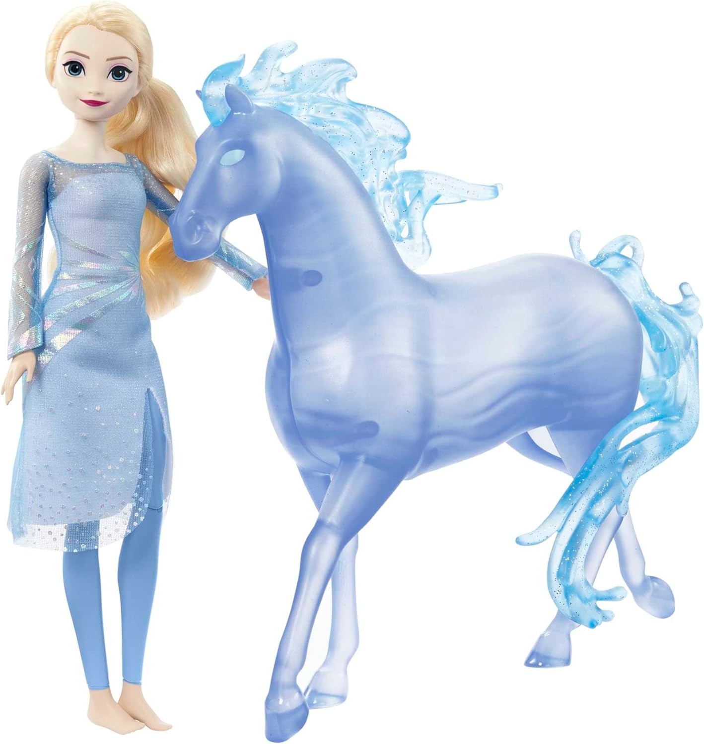 Mattel DISNEY Frozen Elsa e Nokk - Bambola Elsa articolata, maestosa figura acquatica di Nokk, ispirata al secondo film, per bambini dai 3 anni in su, HLW58