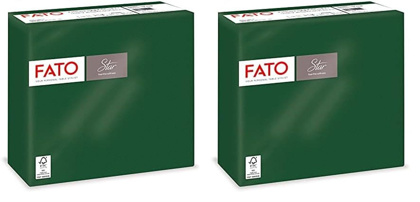 - Fazzoletti di carta usa e getta Morbidezza e morbidezza Confezione da 40 fazzoletti formato 38X38 4 pieghe 2 veli Verde foresta Carta di pura cellulosa al 100% certificata FSC (confezione da 2)