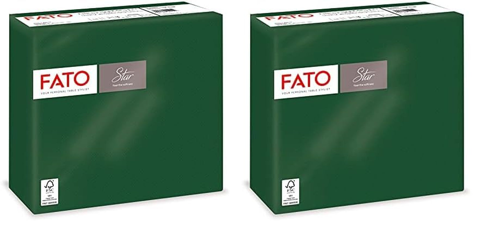 - Fazzoletti di carta usa e getta Morbidezza e morbidezza Confezione da 40 fazzoletti formato 38X38 4 pieghe 2 veli Verde foresta Carta di pura cellulosa al 100% certificata FSC (confezione da 2)