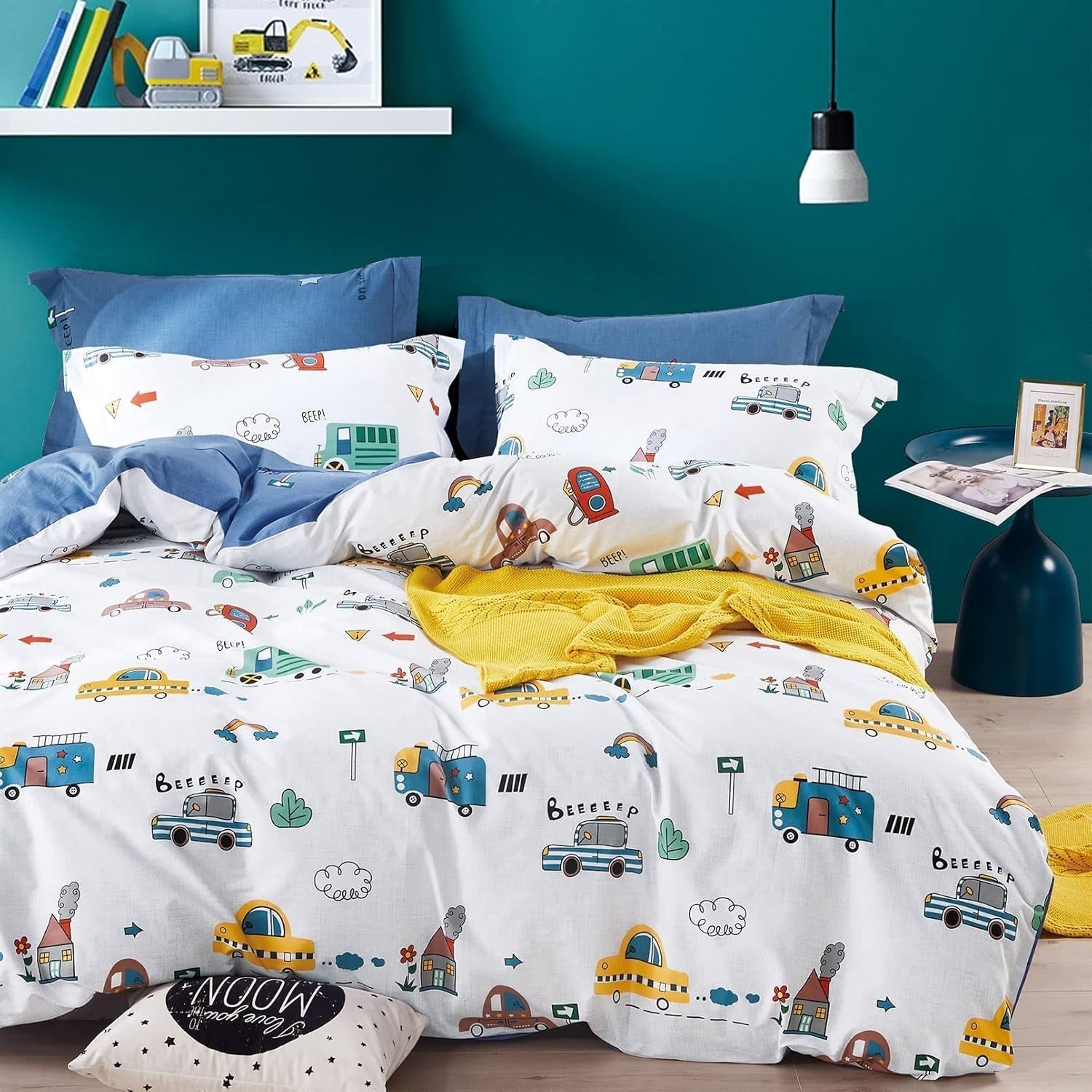 Biancheria da letto per bambini ragazzi con varie fantasie, 100% cotone Biancheria da letto - bambini Naty Shop Auto (modello 2) 100 X 135 cm