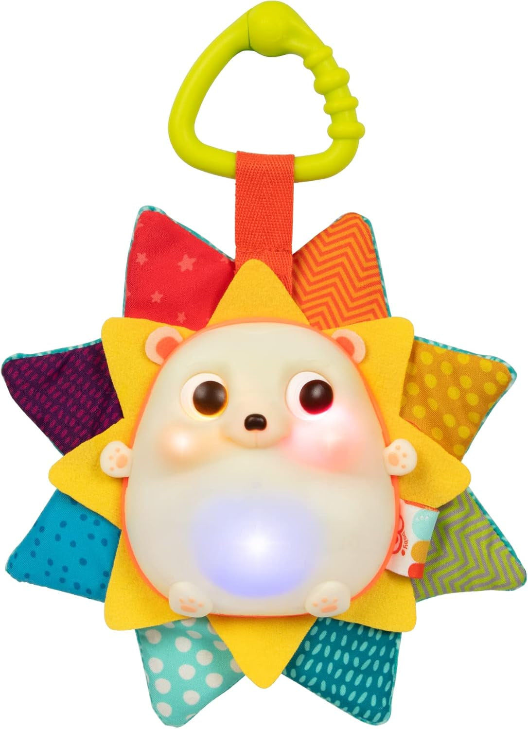 B. giocattoli - Giocattolo per bambini per seggiolone - Giocattolo a ventosa con musica, luci, suoni - Giocattolo sensoriale - Giocattolo per bambini con attività motoria - da 6 mesi - Whirly Pop Toys Bebe Naty Shop Riccio luminoso con musica